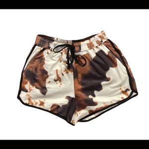 Cow print shorts